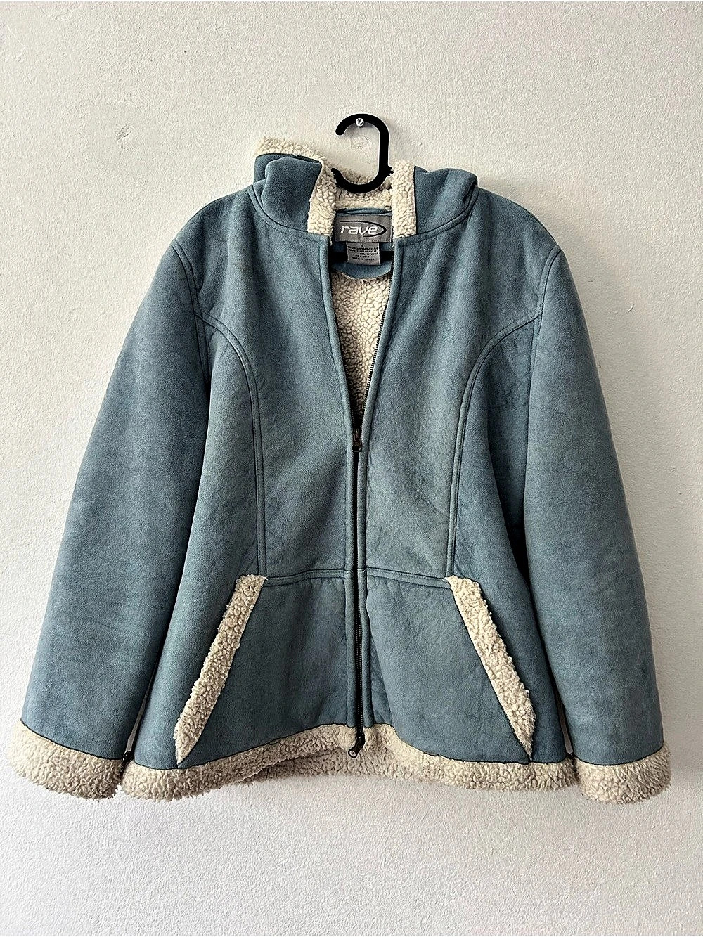 Vintage Rave 90s/Y2K Faux Shearling Jacket